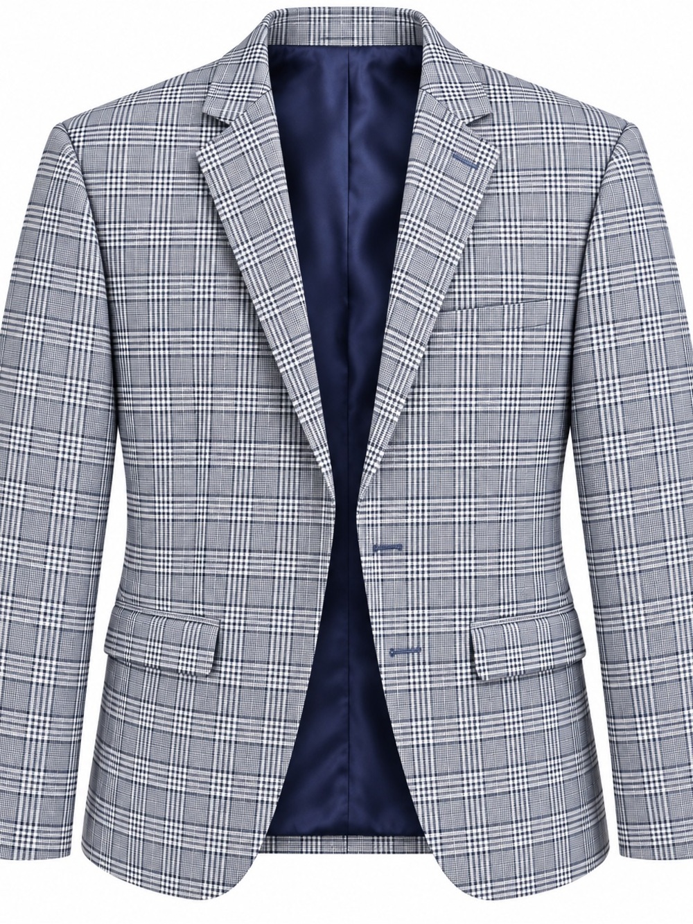Ralph Lauren Boy’s Gray Plaid Blazer with Navy Lining
